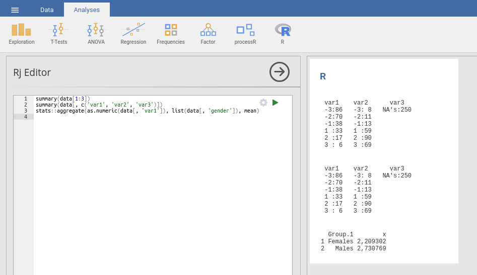 Rj Editor – Analyse your data with R in jamovi · jamovi